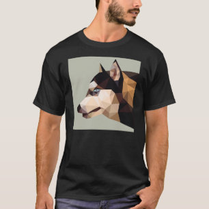 T-shirt Chien de traîneau sibérien géométrique