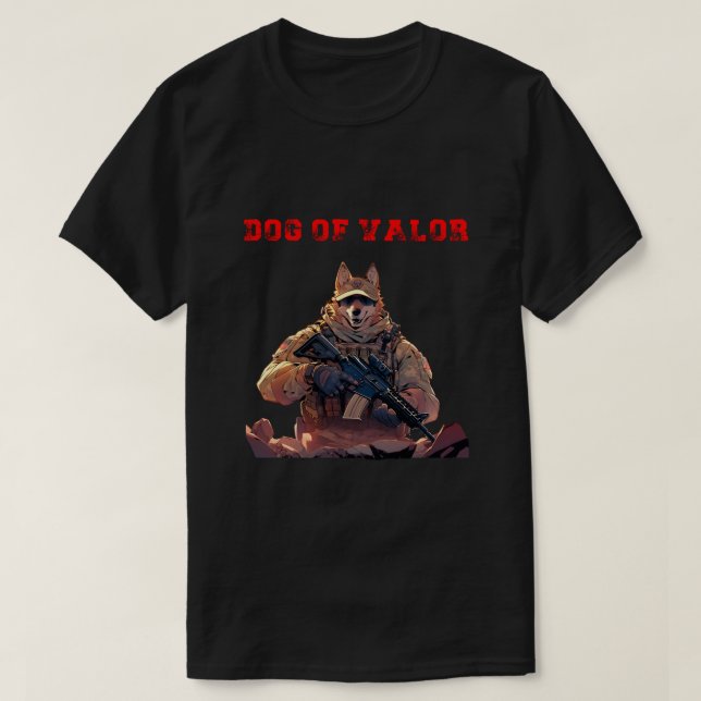 T-shirt Chien de vaillance K9 Chiens de travail militaires (Design devant)
