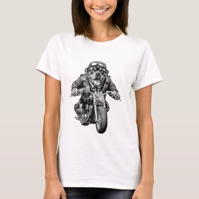 T-shirt Chien de vélo Rottweiler (Devant)