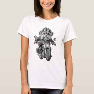 T-shirt Chien de Yorkshire Terrier Biker