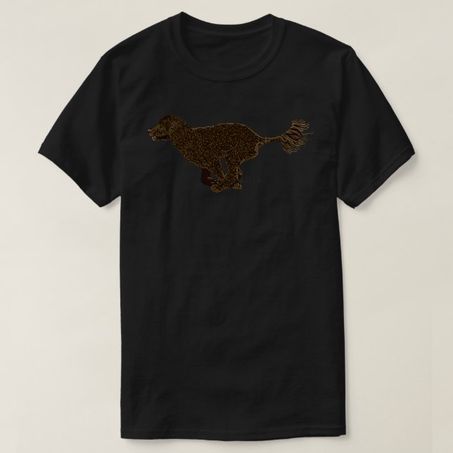 T-shirt Chien d'eau portugais exécutant Brown Retriever (Design devant)