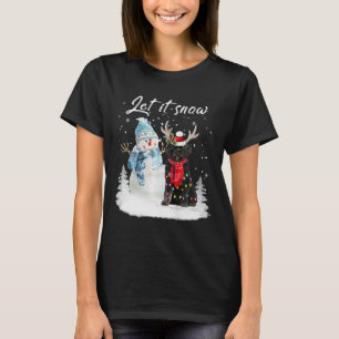 T-shirt Chien d'eau portugais Père Noël Chien Noël Snowman