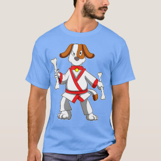 T-shirt Chien des arts martiaux Karate avec os