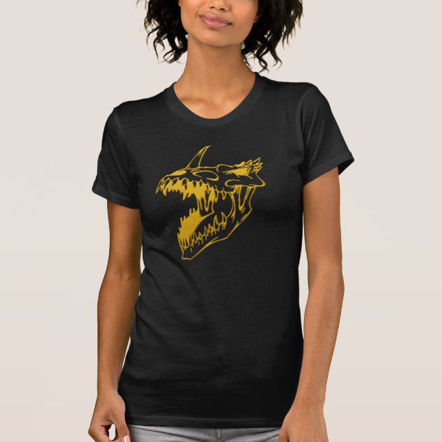 T-shirt Chien diable Chemise noire du crâne (Devant)