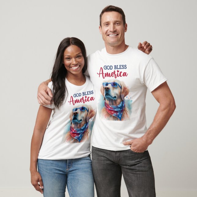 T-shirt Chien d'or patriotique (Unisexe)