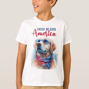 T-shirt Chien d'or patriotique