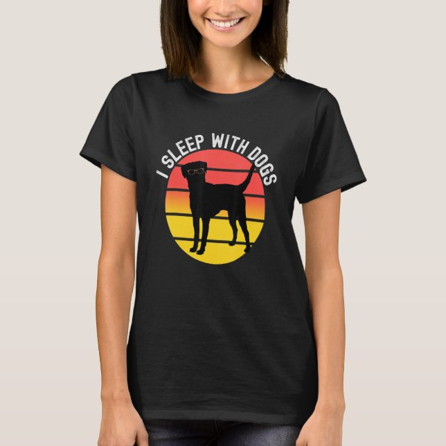 T-shirt Chien Dormir avec Chiens Propriétaire de Chien Hum (Devant)