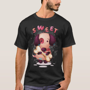 T-shirt Chien drôle avec os Non