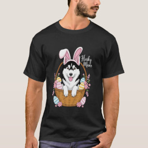 T-shirt Chien drôle de chasse de lapin de Pâques d'œufs de