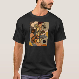 T-shirt Chien drôle de lévrier jouant l'abrégé sur gui