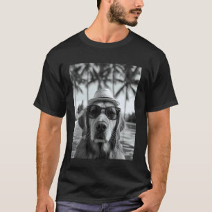 T-shirt Chien drôle de retriever doré selfie vacances d'ét