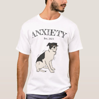 T-shirt Chien drôle de T-shirt Anxie-tee