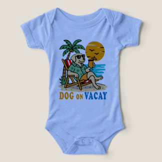 T-shirt Chien Drôle en Vacances | Été Mignon