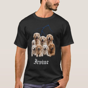 T-shirt Chien Drôle Golden Retriever Contrefaçon Irvine Ca