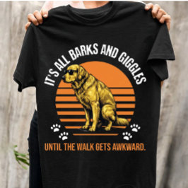 T-shirt Chien drôle Retriever Golden Rétro Coucher de sole