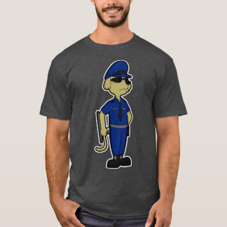T-shirt Chien en officier de police avec lunettes de solei