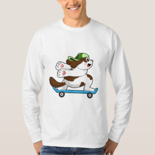 T-shirt Chien en Skate avec Skateboard