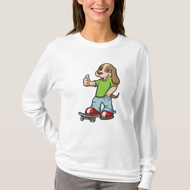 T-shirt Chien en Skate avec Skateboard (Devant)