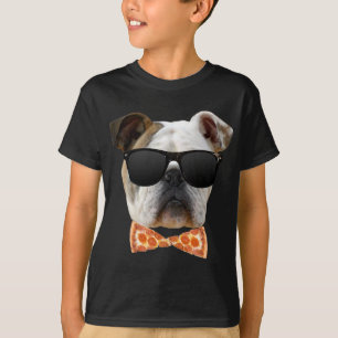 T-shirt Chien en taule en lunettes de soleil et Cravate de