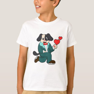 T-shirt Chien en tenue de marié avec costume et cravate