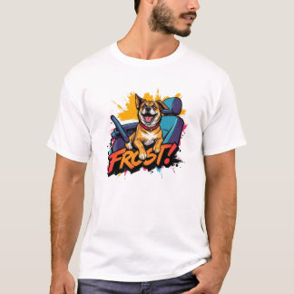 T-shirt Chien Essayant De Faire Partie Du Siège Avant Conv