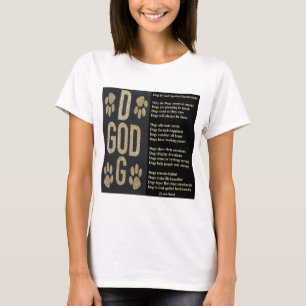 T-Shirt Chien Est Dieu Écrit À L'Arrière Poème