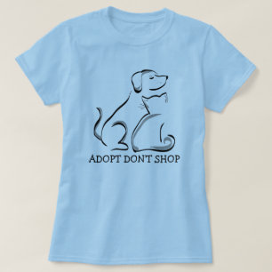 T-shirt Chien et Chat 'Adoptez, n'achetez pas'
