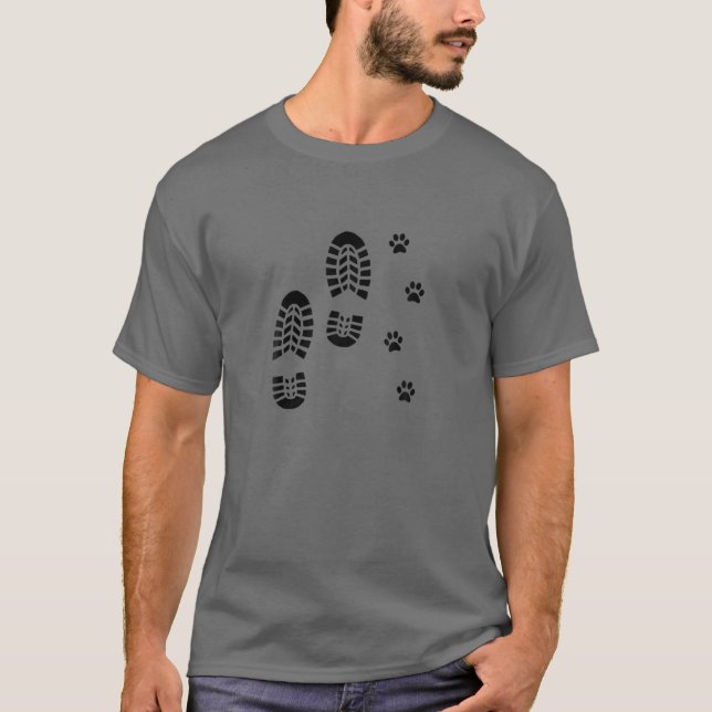 T-shirt Chien Et Homme Randonnée Chien Les Gens De Randonn (Devant)