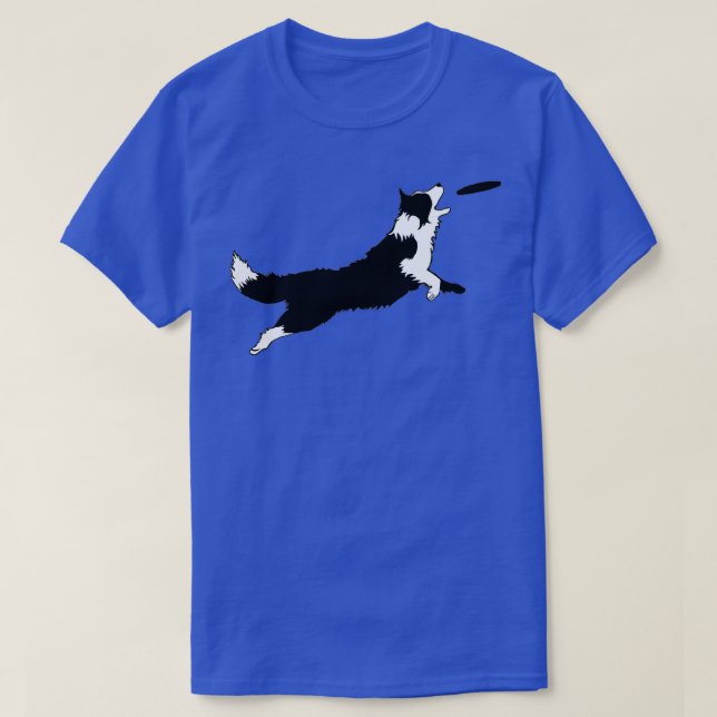 T-shirt Chien Fetch Frisbee Bordure Collie  (Design devant)