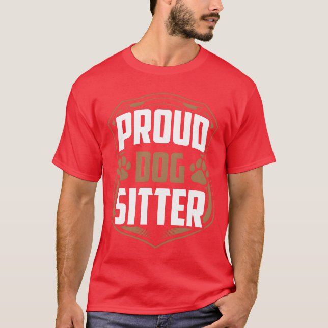 T-shirt Chien Fier Chien Chien Chien Travail Chien Assis U (Devant)