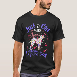 T-shirt Chien Floral Juste Une Fille Qui Aime Catahoula Lé