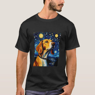 T-shirt Chien Foxhound Anglais Drôle Mignonne Chien Dans U