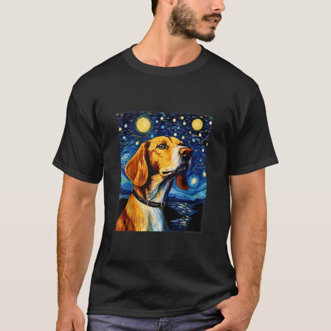 T-shirt Chien Foxhound Anglais Drôle Mignonne Chien Dans U (Devant)
