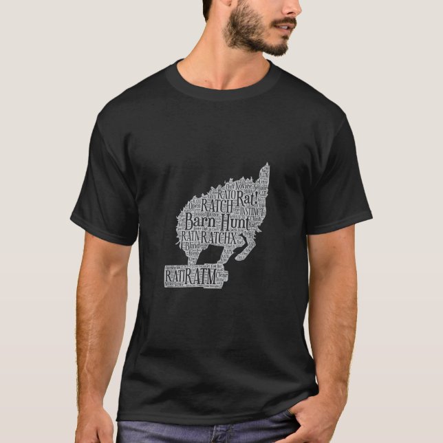 T-shirt Chien Fun Grange Chasse Mot Cloud T Chemise (Devant)