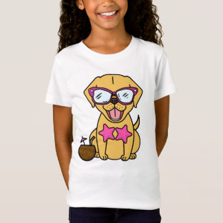 T-Shirt Chien Golden Retriever avec lunettes de soleil sur
