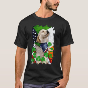 T-shirt Chien Golden Retriever Fier Et Drapeau Américain P