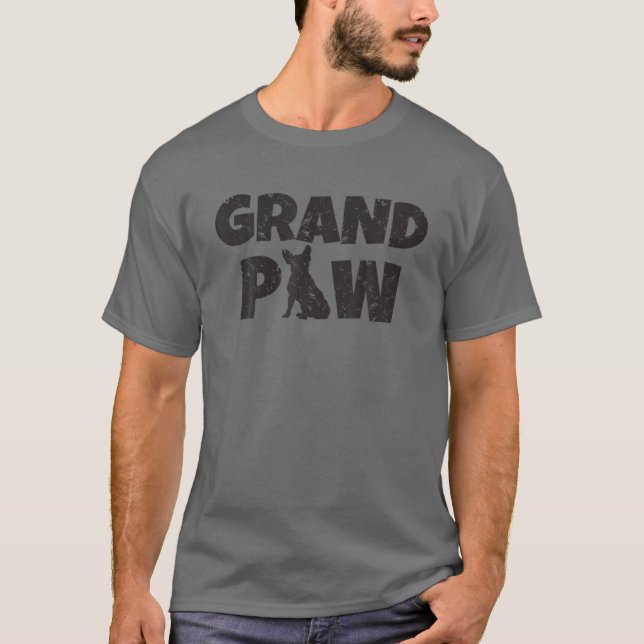 T-shirt Chien grand-père Français Bulldog grand-paw T-shir (Devant)