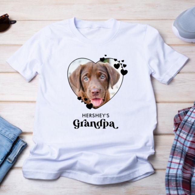 T-shirt Chien GRANDPA Personnalisé Coeur Amoureux des chie (Créateur téléchargé)