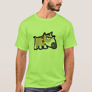 T-shirt Chien grincheux ; Vert