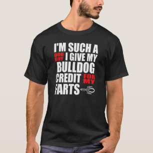 T-shirt Chien Guy Bulldog Fart Plaisanterie pour Hommes Ga