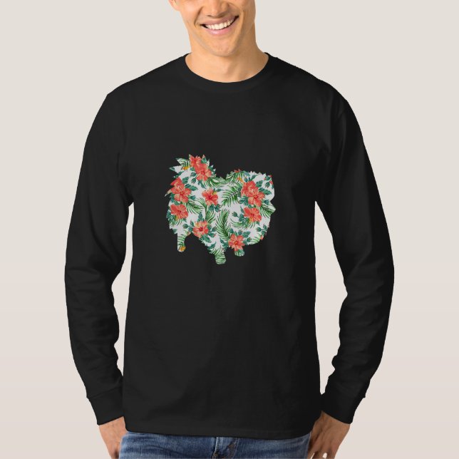 T-shirt Chien hawaïen de Poméranie Aloha (Devant)