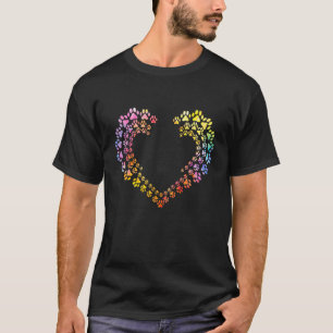 T-shirt Chien Heartbea Love Carlins Femmes Filles Chien 1