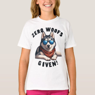 T-shirt Chien Husky Cool Zéro aboiements donnés