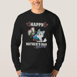T-shirt Chien Husky Joyeux Première Mère Fête Maman Baby M