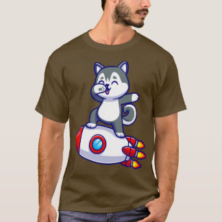 T-shirt Chien Husky Mignon Faisant Le Dab Sur Un Dessin An