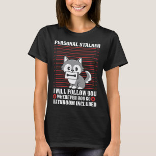 T-shirt Chien Husky Mignon qui Fait du Traçage Photo Anim