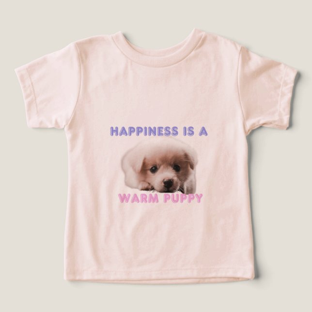 T-Shirt Chien imprimé "Le bonheur est un chiot cha (Design Recto)
