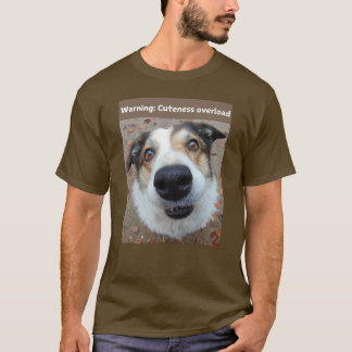 T-shirt Chien Imprimer Amusant Avertissement : sur