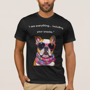 T-shirt Chien intelligent avec des lunettes – Citation drô
