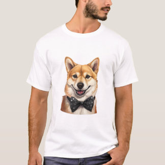 T-shirt Chien inu portant la Cravate de la corne